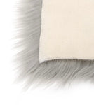 Faux Sheepskin Fluffy Fur Area Rug, Grey Fluffy Area Shaggy Rugs for Bedroom