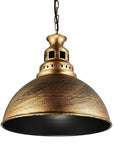 Industrial Barn Pendant Light Ceiling Light with Dome Metal Shade Bronze/Brass