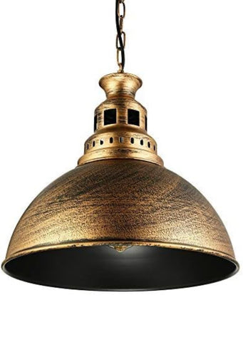 Industrial Barn Pendant Light Ceiling Light with Dome Metal Shade Bronze/Brass