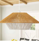 1-Light Boho Farmhouse 24 inches Hand-woven Natural Hemp Rope Pendant Light