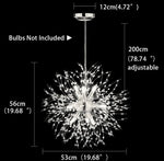 Modern Dandelion Firework Chandelier, Chrome Bathroom Chandelier