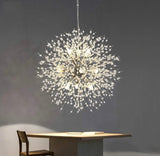 Modern Dandelion Firework Chandelier, Chrome Bathroom Chandelier