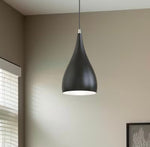 1-Light Black Pendant, Modern Style