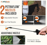 PetraTools 1 Gallon Pump Sprayer - HD101 Garden Sprayer with 2 Nozzles