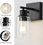 Bathroom Vanity Light Fixtures, 1-Light Matte Black Bathroom Lights