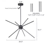 EDISLIVE 8-Light Black Modern/Contemporary LED Dry rated Chandelier