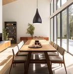 1-Light Black Pendant, Modern Style