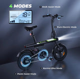 isinwheel U1 Electric Bike for Adults/Teens, 500W Foldable Mini Ebike