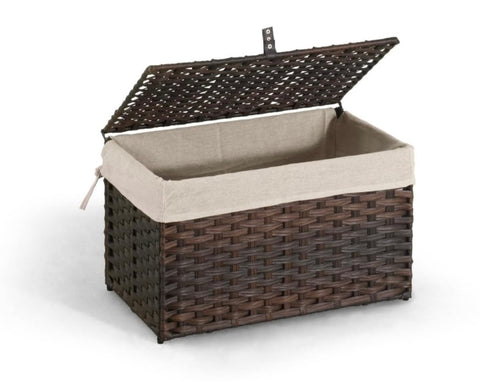 CAPHAUS Handwoven Storage Basket w/Lid and Handles