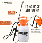 PetraTools 1 Gallon Pump Sprayer - HD101 Garden Sprayer with 2 Nozzles