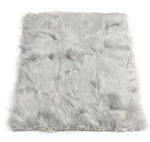 Faux Sheepskin Fluffy Fur Area Rug, Grey Fluffy Area Shaggy Rugs for Bedroom