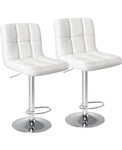 DUMOS Bar Stools Set of 2, Armless Adjustable Swivel Barstools