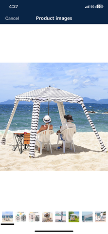 Beach Cabana with Foldable Camping Table