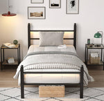 Twin Bed Frame with Headboard and Footboard