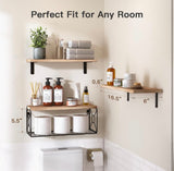 Amada Bathroom Shelves Over Toilet with Storage Basket, Floating Shelves