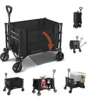 3 in 1 Collapsible Wagon Converts to Bench, 220lbs Foldable Wagon Cart with Wheels