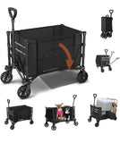 3 in 1 Collapsible Wagon Converts to Bench, 220lbs Foldable Wagon Cart with Wheels