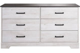 Prepac Rustic Ridge Farmhouse 6-Drawer Double Dresser