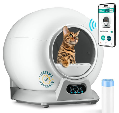 Self Cleaning Litter Box, Automatic Cat Litter Box Self Cleaning for Multiple Cats
