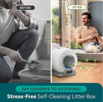 Self Cleaning Litter Box, Automatic Cat Litter Box Self Cleaning for Multiple Cats