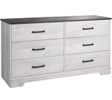 Prepac Rustic Ridge Farmhouse 6-Drawer Double Dresser