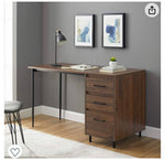 Modern Wood and Metal Computer Writing Desk