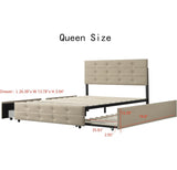 DHAEY Queen Size Upholstered Platform Bed Frame