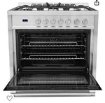 Gas Range with 5 Burner Cooktop.