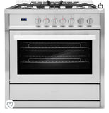 Gas Range with 5 Burner Cooktop.