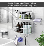 ODesign Adhesive Shower Caddy Basket Shelf with Hooks