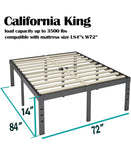 14in High Heavy Duty California King Bed