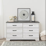 Prepac Rustic Ridge Farmhouse 6-Drawer Double Dresser