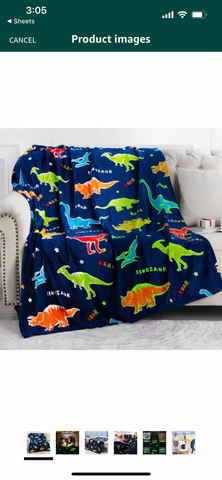 Glow in The Dark Dino Blanket