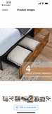 Full Size Bed Frame with 4 Storage Drawers