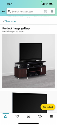 50” Cherry black Ameriwood Home Carson TV Stand