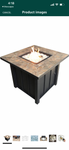 Hiland AFP-STT Outdoor Patio 40,000 BTU 30x30 Inch Square Tile Table Top Propane Fire Pit and Fire Glass