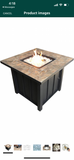 Hiland AFP-STT Outdoor Patio 40,000 BTU 30x30 Inch Square Tile Table Top Propane Fire Pit and Fire Glass