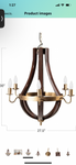 Creative Co-Op Wood & Metal Chandelier with Six Lightbulbs Ceiling Lights, Gold