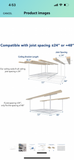 FLEXIMOUNTS 4x6 Overhead Garage Storage Adjustable Ceiling Storage Rack, 72" Length x 48" Width x 40" Height, White