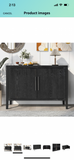 Flieks Storage Cabinet Sideboard Wooden Cabinet with 2 Metal Handles and 2 Doors for Hallway, Entryway, Living Room, Bedroom