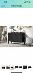 Flieks Storage Cabinet Sideboard Wooden Cabinet with 2 Metal Handles and 2 Doors for Hallway, Entryway, Living Room, Bedroom