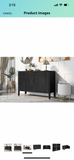 Flieks Storage Cabinet Sideboard Wooden Cabinet with 2 Metal Handles and 2 Doors for Hallway, Entryway, Living Room, Bedroom