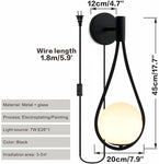 Black plug in wall lights