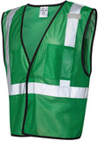 Green reflective work vests