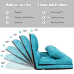 6-Position Adjustable Lounge Couch in Blue