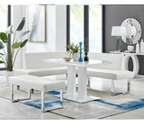 Sectional in White and Chrome Finish