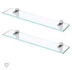 Glass bathroom shelves - no hardware