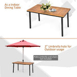 55" Patio Rattan Dining Table Umbrella Hole