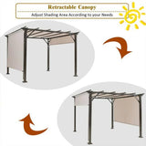 10 ft. x 10 ft. Metal Frame Patio Gazebos in Beige