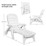 5-Position Plastic Adjustable Folding Lounge Chair